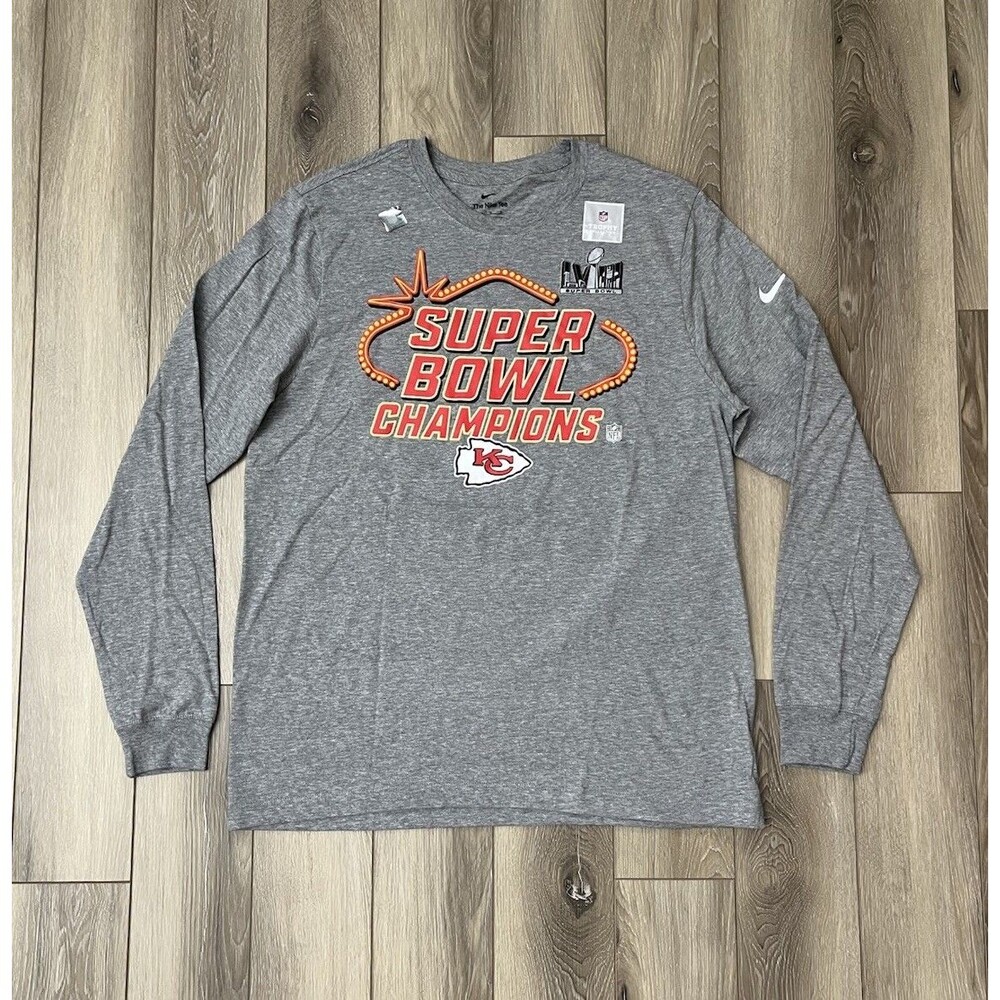 Nike Kansas City Chiefs Super Bowl Champions Long Sleeve Tee Size Large NEW